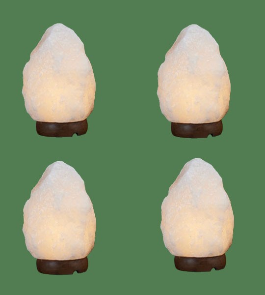 Himalayan Salt Lamp Natural White Mini 4 units (5.5-7 lbs each)
